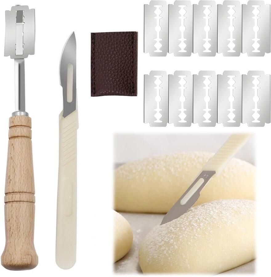 SnelShoppen 2 + 20 Stuks Broodmessen Ergonomische Broodsnijders Brood Snijd Gereedschap Voor Bakken en Snijden van Rauw Brood Hoge Kwaliteit Ve