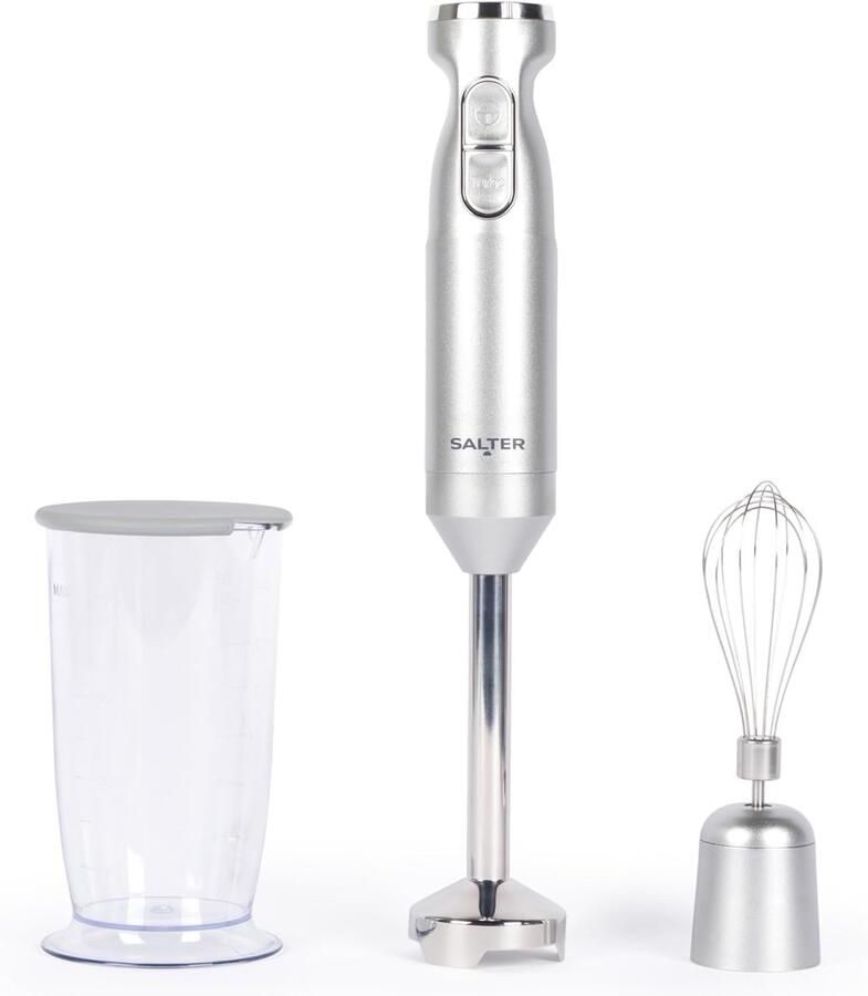SnelShoppen 2 in 1 Food Mixer & Stick Blender met Elektrische Whisk RVS Messen Variabele Snelheden 700ml Beaker 1000W Silver voor Keuken Soepe
