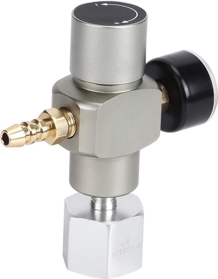 SnelShoppen 2 in 1 Mini CO2 Gas Regulator voor Bier Kegerator 30 psi Drukmeter met Adapter voor 3 8in naar TR21.4 Perfect voor Feest en Camping
