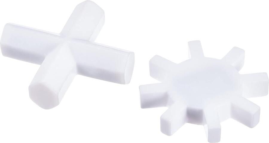 SnelShoppen 2-in-1 Set Magnetische Mixer met Roestvrijstalen Mixer Stok Kruis & Tandwiel Vorm Wit Perfect voor Keuken Feestjes en Camping