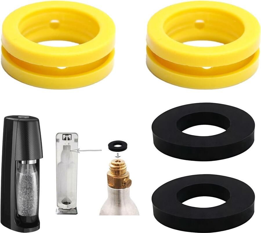 SnelShoppen 2 Paar Vervangende Afdichtringen voor SodaStream O-Ringen voor CO2-Cilinderadapter Geschikt voor Crystal Duo Gaia Art Terra Voeds