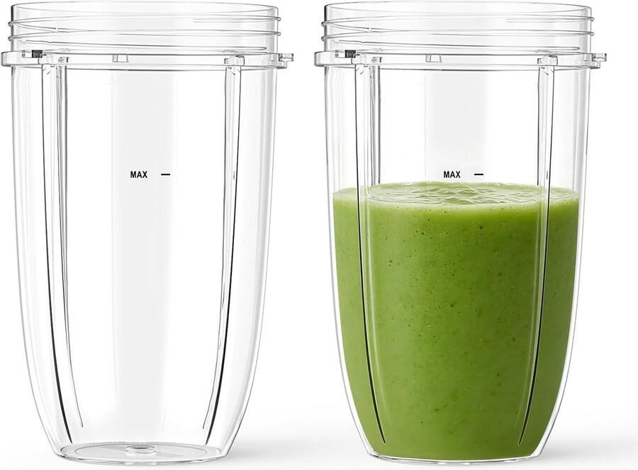 SnelShoppen 2-Pack 24oz Vervangende Blender Cups Geschikt voor 600W & 900W Blenders Ideaal voor Smoothies Sap en Gezonde Dranken Duurzaam en Pr