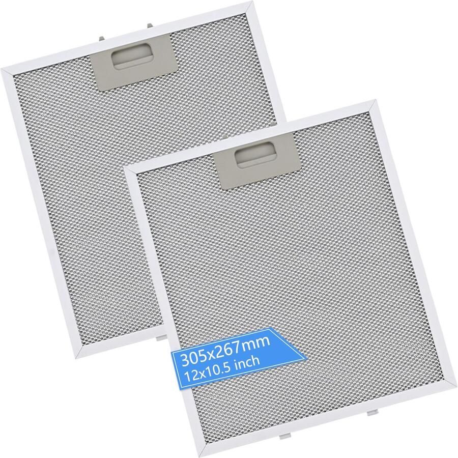 SnelShoppen 2-pack afzuigkap filters vervanging 305x267x9mm universele 5-laags vetfilters voor keukenafzuigkappen hoogwaardig materiaal efficiënt