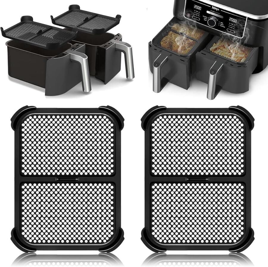 SnelShoppen 2 Pack Siliconen Spatdeksels voor Airfryer Bescherming tegen Olie Spatten Foodgrade Siliconen Voor Ninja Airfryer Accessoires Ke