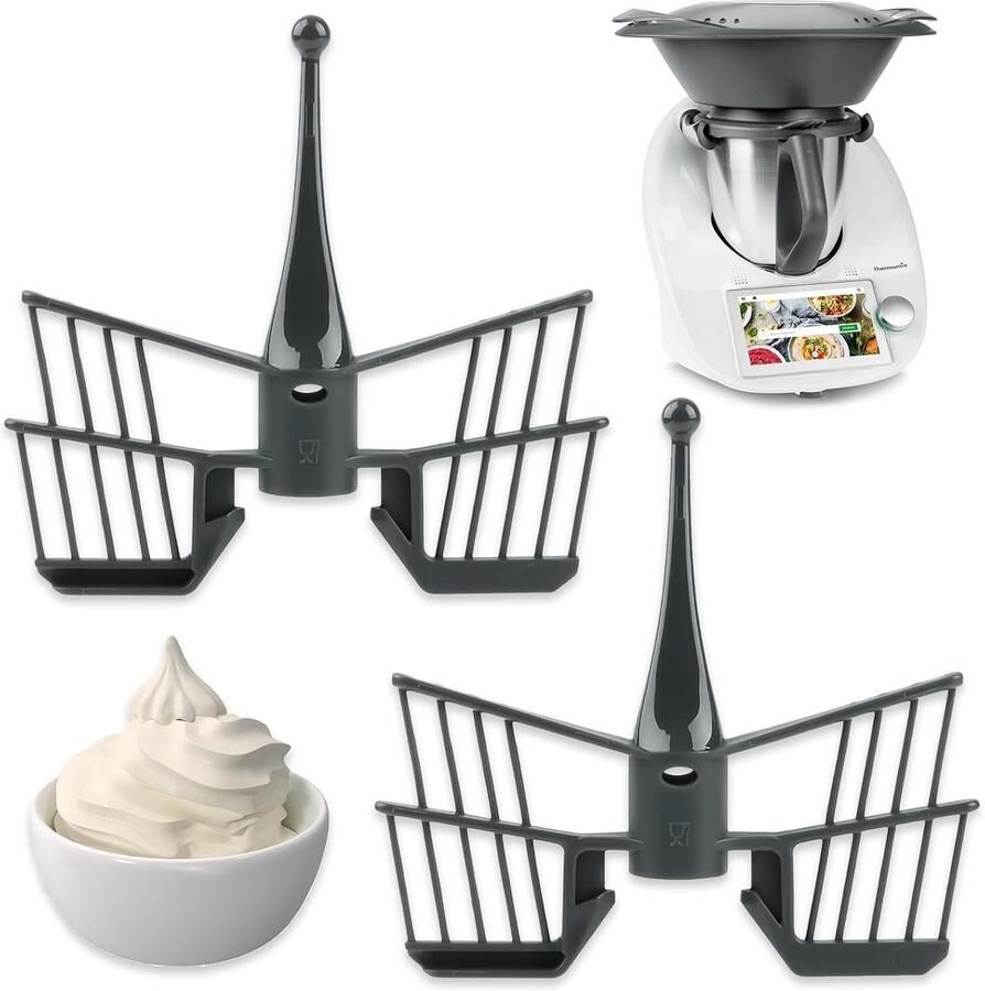 SnelShoppen 2-pack Vlinderroerhulpstuk voor Keukenmachine TM5 TM6 TM31 Accessoires voor Mixer en Molen Reserveonderdelen Keukenrobot Duurzaam Nyl