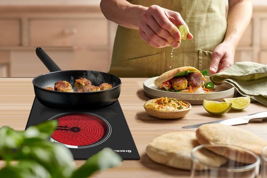 SnelShoppen 2-pits Elektrische Kookplaat ND-BT1 Compact Krachtig Ideaal voor Keuken Camping Feest 2000 Watt Zwart Voor Koken en Bakken