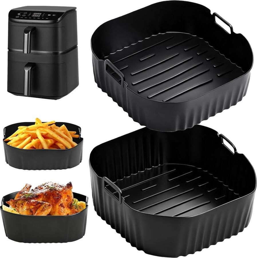 SnelShoppen 2 Stuks Air Fryer Accessoires voor Turbo Tower 10.8L Siliconen Mallen voor Hot Air Fryer Geschikt voor Cosori DC111 DC112 & DC113S