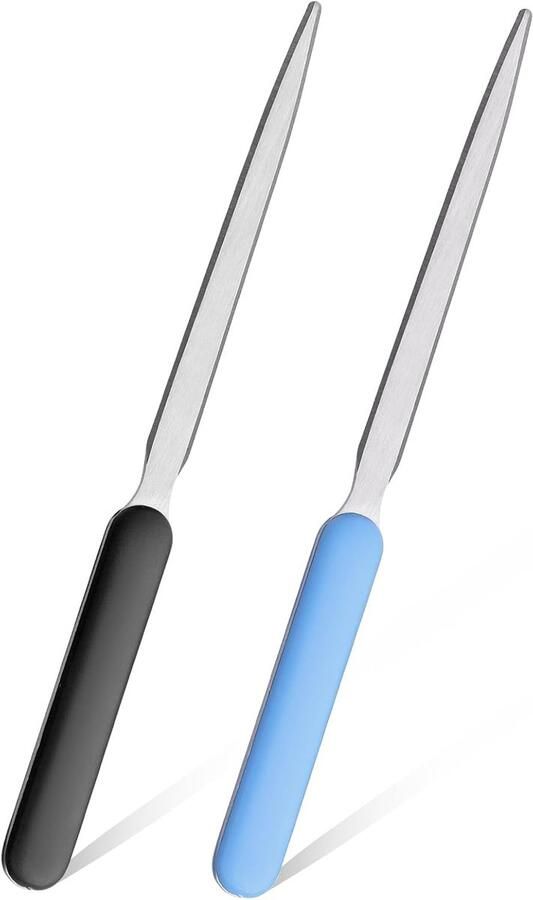 SnelShoppen 2 Stuks Briefopeners Lichtgewicht Envelope Snijmachine Blauw Zwart RVS Briefopener voor Post Kantoor Thuisgebruik (19 cm)