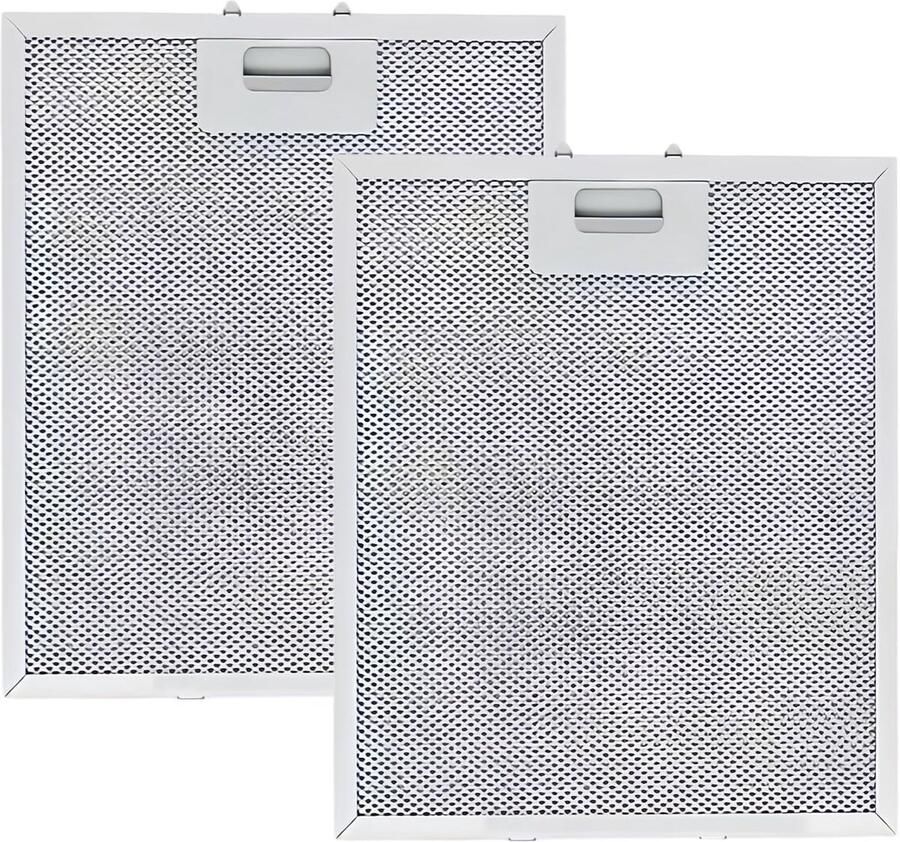 SnelShoppen 2 Stuks Metalen Vetfilters voor Afzuigkap 5 Lagen Aluminium Afzuigkapfilter 260 x 320 x 9 mm Duurzaam en Effectief Zilver voor Keu