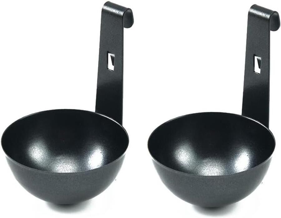 SnelShoppen 2 Stuks RVS Eieren Poacher Eieren Poacher Cup voor Magnetron Perfect Gekookte Eieren Maker met Handvat Duurzaam en Handig Keuken G