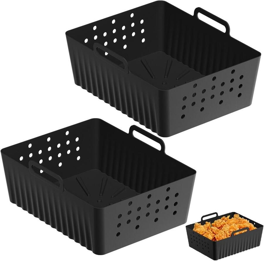SnelShoppen 2 Stuks Silicone Airfryer Accessoires Silicone Bakvorm voor Airfryer Perfecte Afmetingen Ideaal voor Ninja SL4000 SL401 Keuken M
