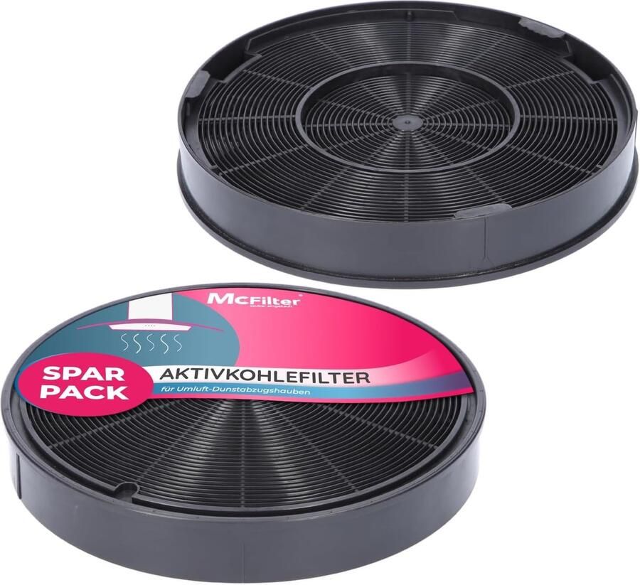 SnelShoppen 2 x Actieve Koolfilter Ø 200 mm Set van 2 voor Afzuigkap Geschikt voor Koolstoffilters Hoge Kwaliteit Ideaal voor Keuken Vervanging