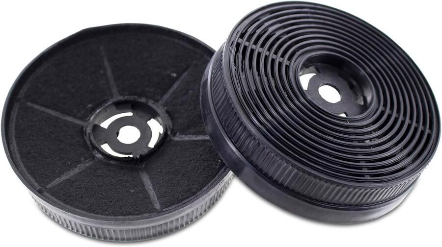 SnelShoppen 2 x Actieve Koolstoffilters voor Afzuigkap Ø 108mm Zwart Schoonmaakaccessoire voor Keuken Geurfilter Universeel