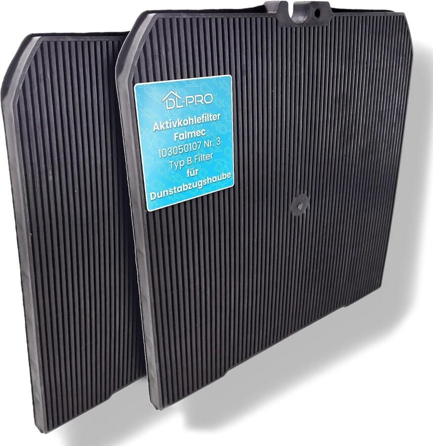 SnelShoppen 2 x DL-pro Actieve Koolfilter voor Afzuigkap Geschikt voor Falmec 103050107 nr. 3 Type B-Filter Hoogwaardige Kwaliteit Ideaal voor
