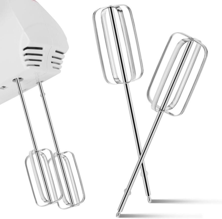 SnelShoppen 2 x Roestvrijstalen Handmixer Reserveonderdelen voor Eiermixer Elektrische Staafmixer Keukenaccessoires voor Bakken en Koken