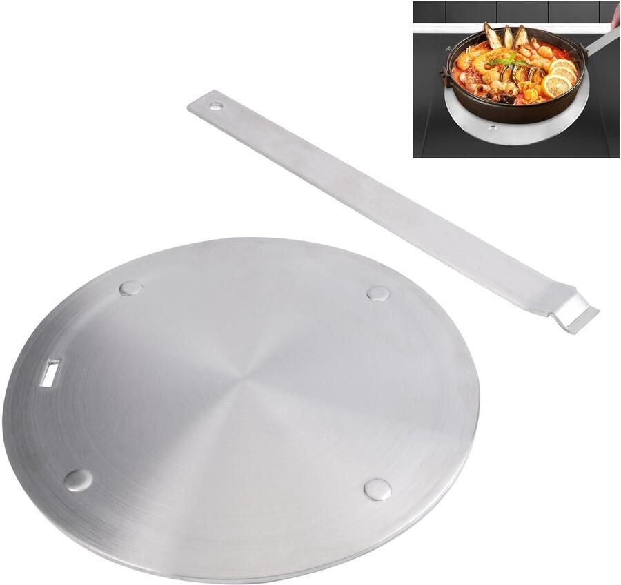 SnelShoppen 20 cm Inductie Adapterplaat Roestvrij Staal Universele Inductiekookplaat Accessoire voor Keuken Camping en Feesten