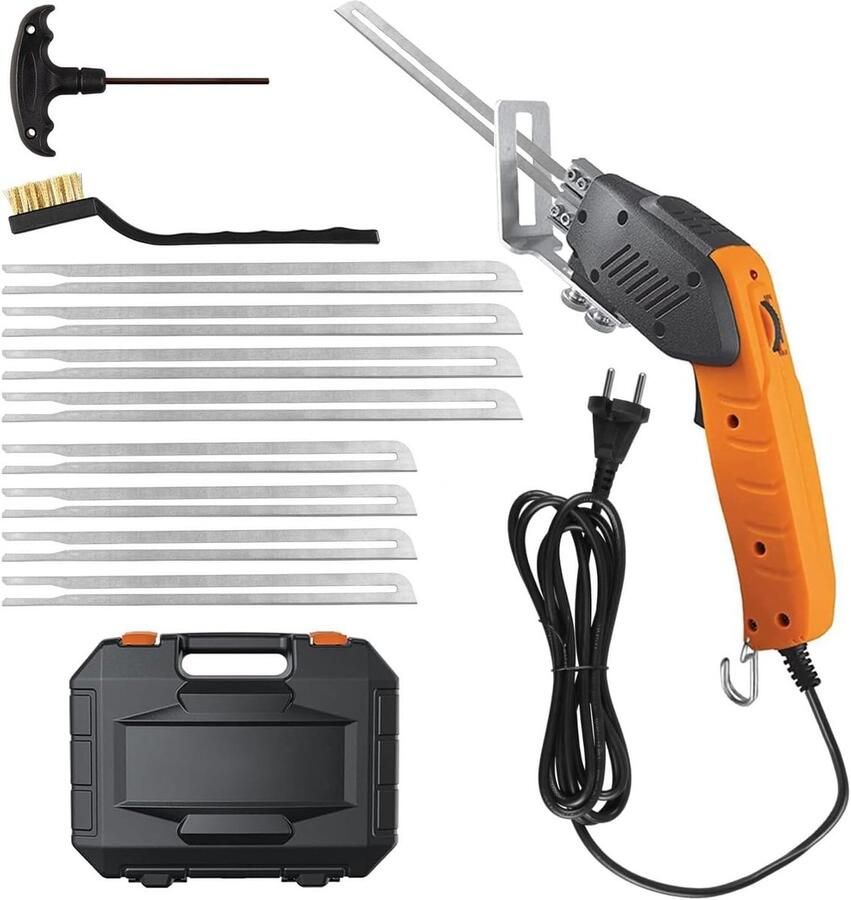 SnelShoppen 200W Styrofoam Snijset met Luchtgekoelde Elektrische Styrofoam Cutter en 8 Snijbladen voor Styrofoam EPS EPP EVA KT Board DIY Klus