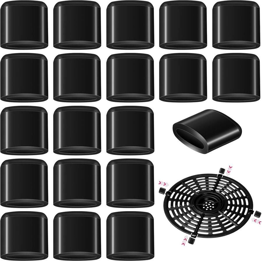SnelShoppen 20pcs Silicone Air Fryer Vervangende Onderdelen Rubber Bumpers voor Bakplaten Krasbestendige Beschermcovers voor Airfryer Accessoires