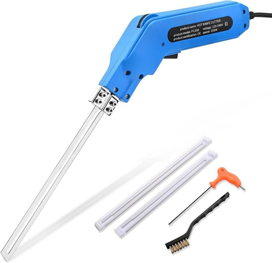 SnelShoppen 250W Hot Cutter Elektrische Snijgereedschap Set Foam Cutter met 2 Snijbladen 200mm 250mm Voor Schuim Stof Kunststof en Meer