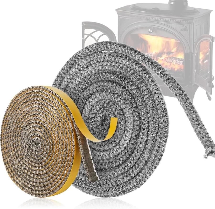 SnelShoppen 2pcs 10mm x 3m Oven Sealing Cord Hoge Temperatuur Bestendige Sealing Tape voor Stove Haard en Oven Ideaal voor Keuken en Openhaard