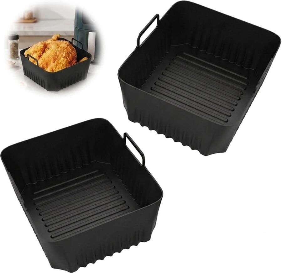SnelShoppen 2pcs Silicone Inserts voor Air Fryer Flexdrawer Mould Ideaal voor 10.4 L Voor Grote Porties Food-Safe Silicone Perfect voor Koken v