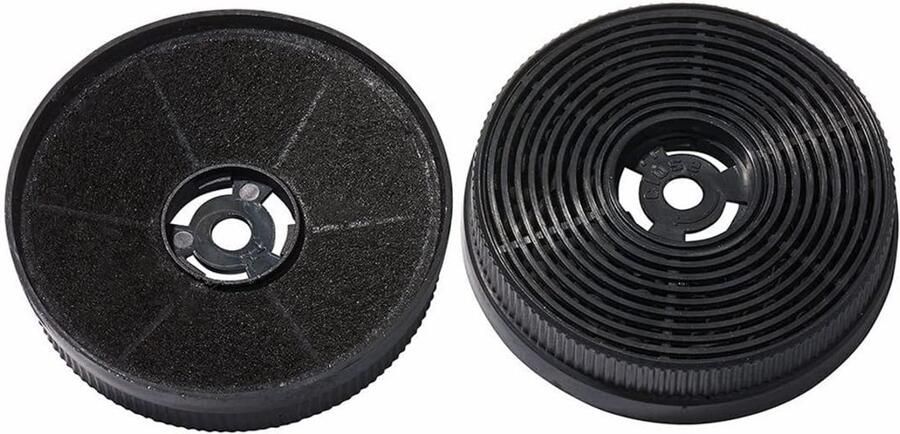 SnelShoppen 2x Actieve Koolstoffilter voor Afzuigkappen CF140 108mm x 25mm Verwijder Kooklucht & Verbeter Luchtcirculatie in de Keuken