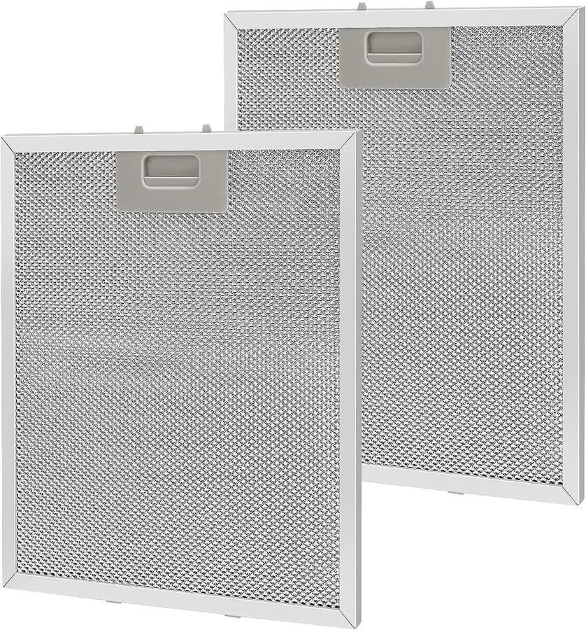 SnelShoppen 2x Metalen Vetfilter voor Afzuigkap 320x260mm Aluminium Vervangingsfilter 5-laags Vetfilter Ideaal voor Keuken Vervanging en Onde