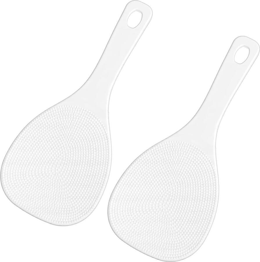 SnelShoppen 2x Non-Stick Rijstlepels Herbruikbare Serveerlepel voor Aardappelpuree Rijst en Rijstkoker Hoogwaardige PP Materiaal Warmtebestend