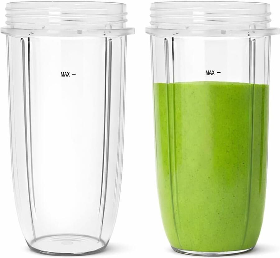 SnelShoppen 2x Poweka 680g Bekers voor Blender Accessoires Vaatwasmachinebestendig BPA-vrij Lekvrije Afdichting voor Nutribullet 600W en 900W
