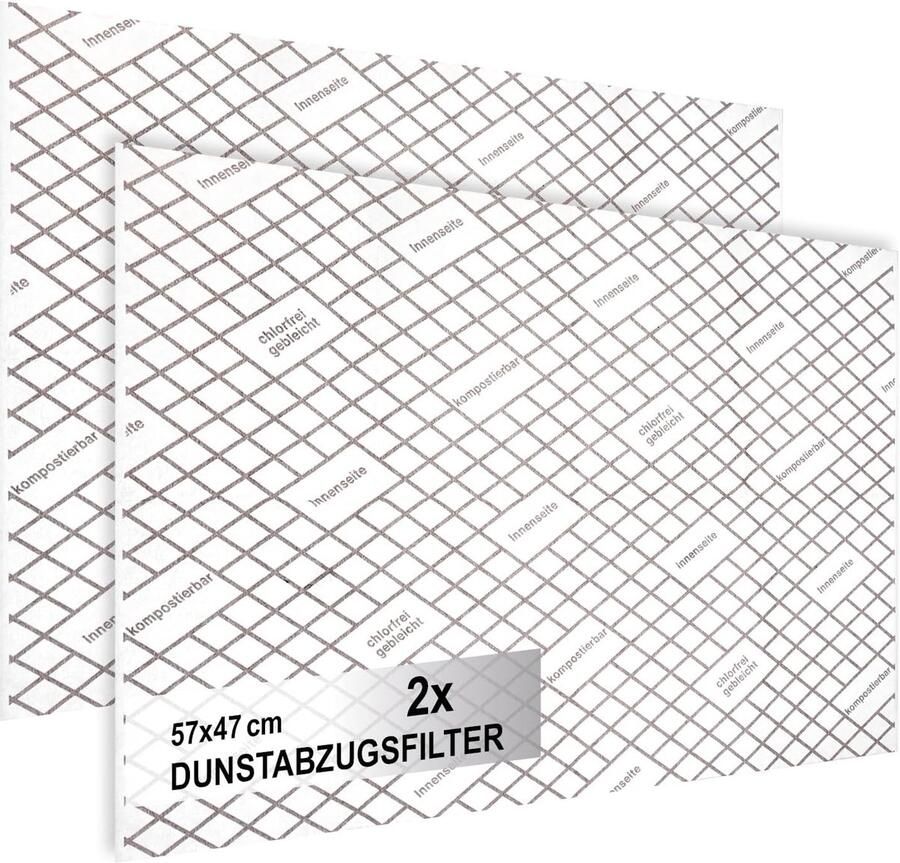 SnelShoppen 2x Universeel Afzuigfilter voor Afzuigkap Hoge Filterprestatie 1 mm Vlakfilter Op Maat te Snijden met Verzadigingsindicator 57 x 4