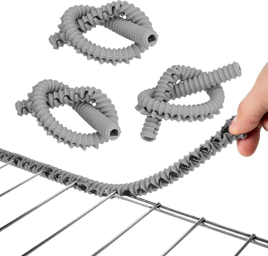 SnelShoppen 3 Delige Oven Rack Shields Siliconen Hittebestendige Anti-verbrand Oven Rack Bescherming Snijdbaar voor Magnetron (35 cm) (Grijs)