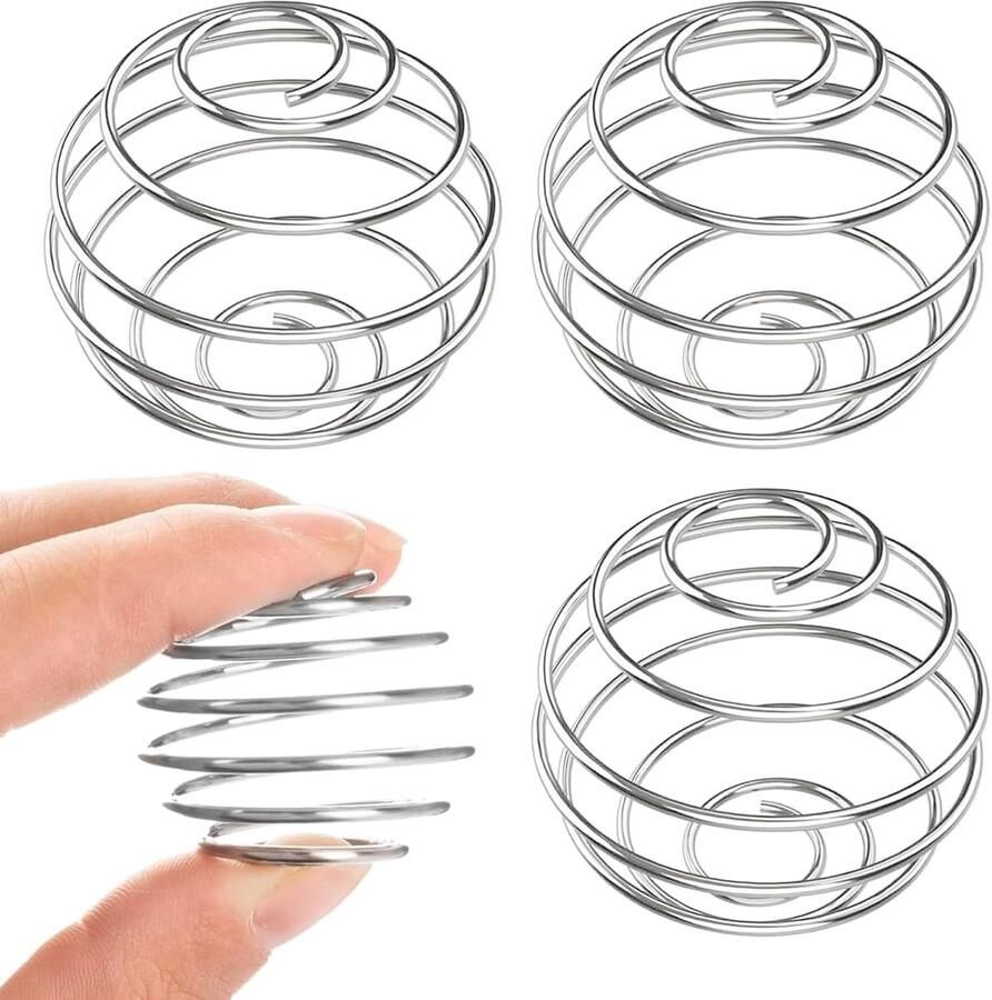 SnelShoppen 3 Stuks Roestvrijstalen Schudbal Zilveren Shakeball Mixerballen voor Eiwitdranken Milkshake Blender Fles Mixen Duurzaam Keukenacces