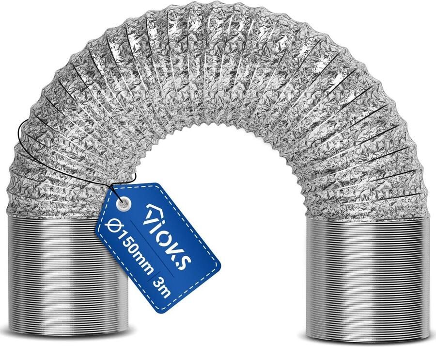 SnelShoppen 3m Aluminium Flexibele Drain Hose 125mm voor Airconditioning Droogkasten Afzuigkappen Vervangende Slang voor Klimaatsystemen