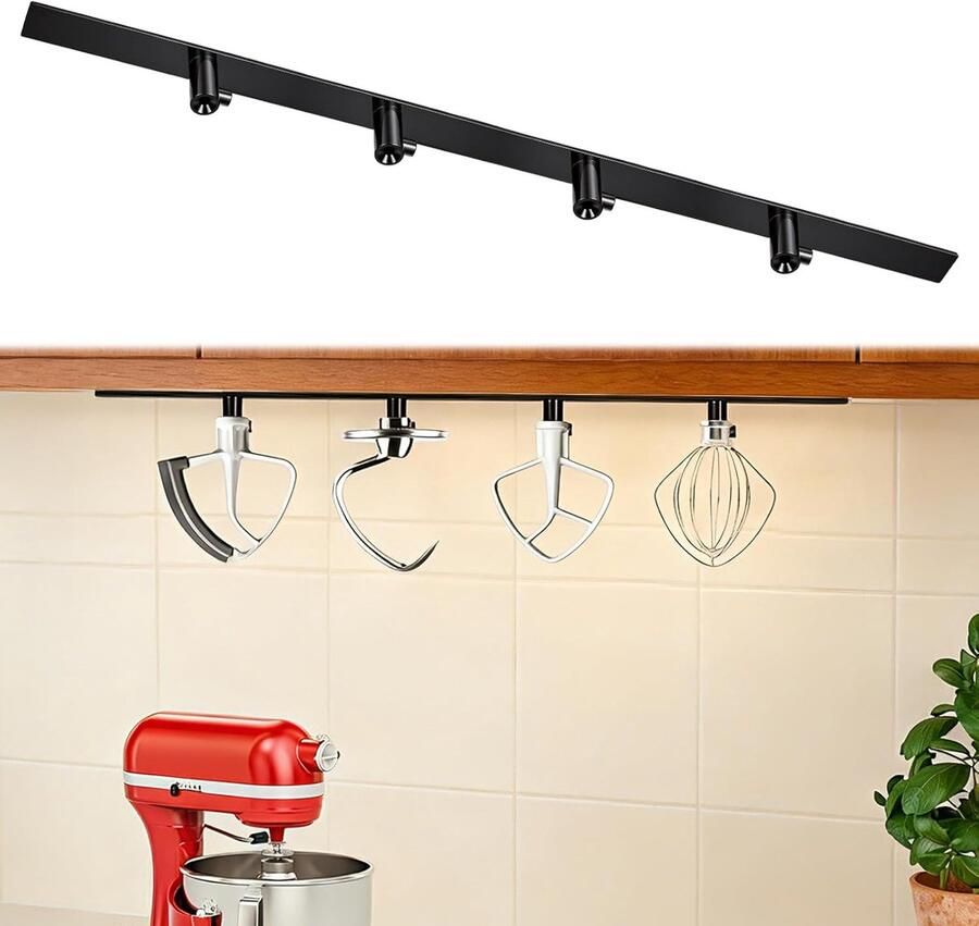 SnelShoppen 4-delige Blender Accessoires Houder voor Keuken Compatibel met Keukenmachine Accessoires 4 Haakjes voor Opbergen van Garde Kneedhak