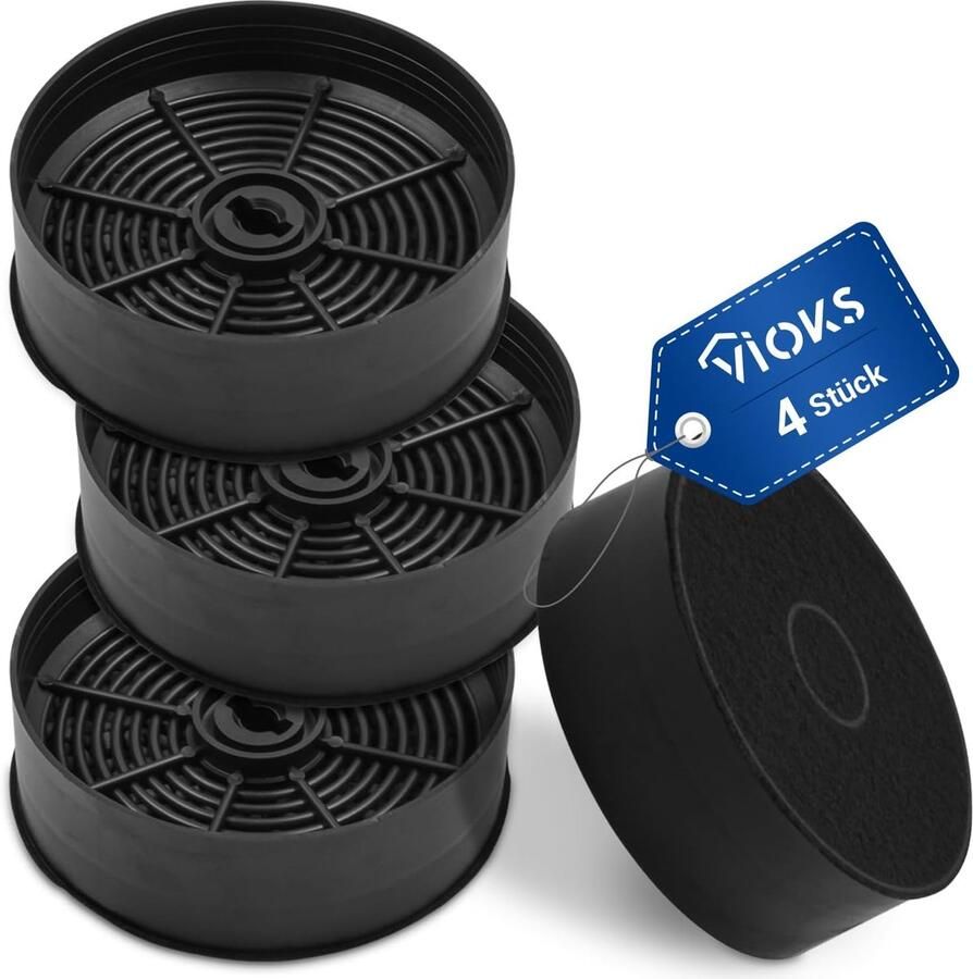 SnelShoppen 4 Stuks Actieve Koolstoffilters Vervangingsfilters voor Afzuigkap Geurvrij Geschikt voor Keuken Hoogwaardige Kwaliteit