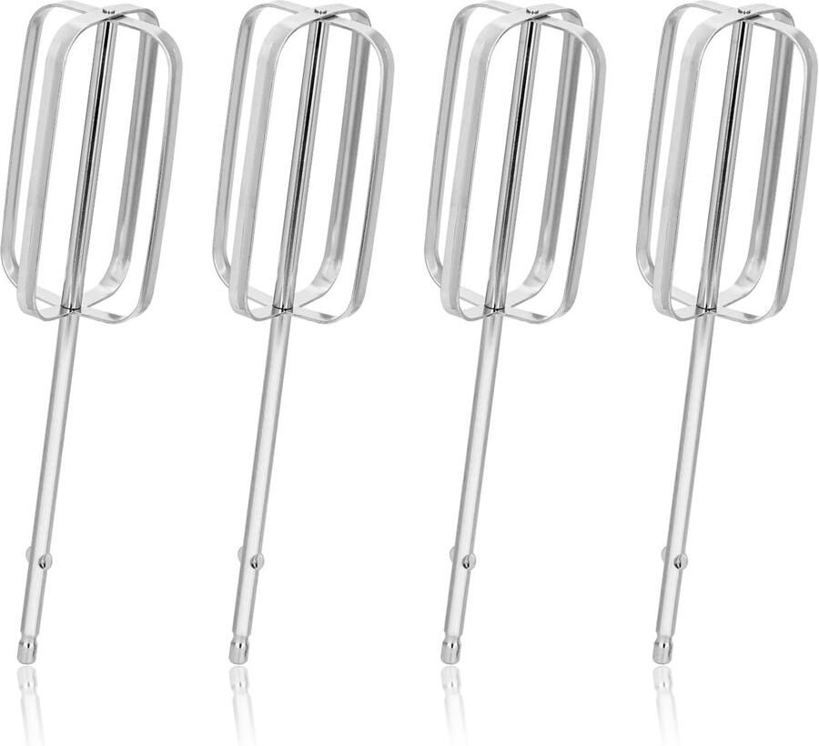 SnelShoppen 4 Stuks Handmixer Kloppers RVS Vervangende Kloppers voor Handmixer Keukenaccessoires voor Bakken Geschikt voor Handmixers