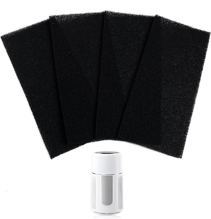 SnelShoppen 4 Stuks Snijdbare Actieve Koolstoffilters voor Luchtfilters Afzuigkappen en Airconditioners Universele Filtermat voor Geurneutralisat