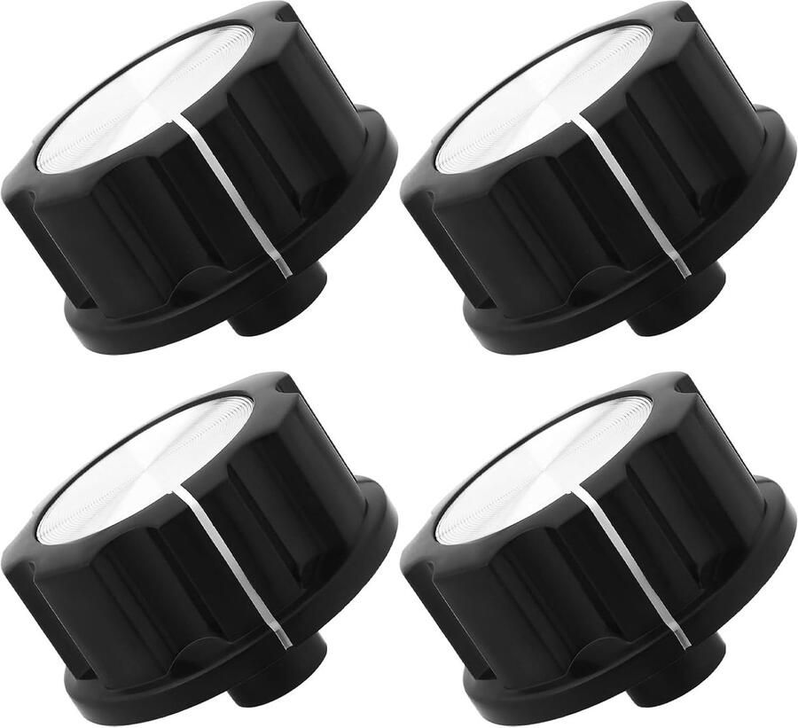 SnelShoppen 4 Stuks Vervangende Timer Knoppen voor Tower Airfryer D-as 6mm 30x15mm Zwart Ergonomisch Duurzaam ABS Plastic voor Keuken