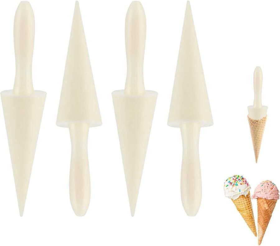 SnelShoppen 4 Stuks Wafel Cone Rollers 5.5 Inch IJs Bak Mallen Plastic Wafel Moulds voor Zelfgemaakte Wafels IJszakken Keukenaccessoires