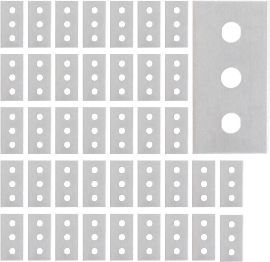 SnelShoppen 40 Stuks Dubbelzijdige Schrapers Vervangbladen voor Keramisch Fornuis Universeel Geschikt voor Glazen en Oven Schrapers 43 x 22 mm K