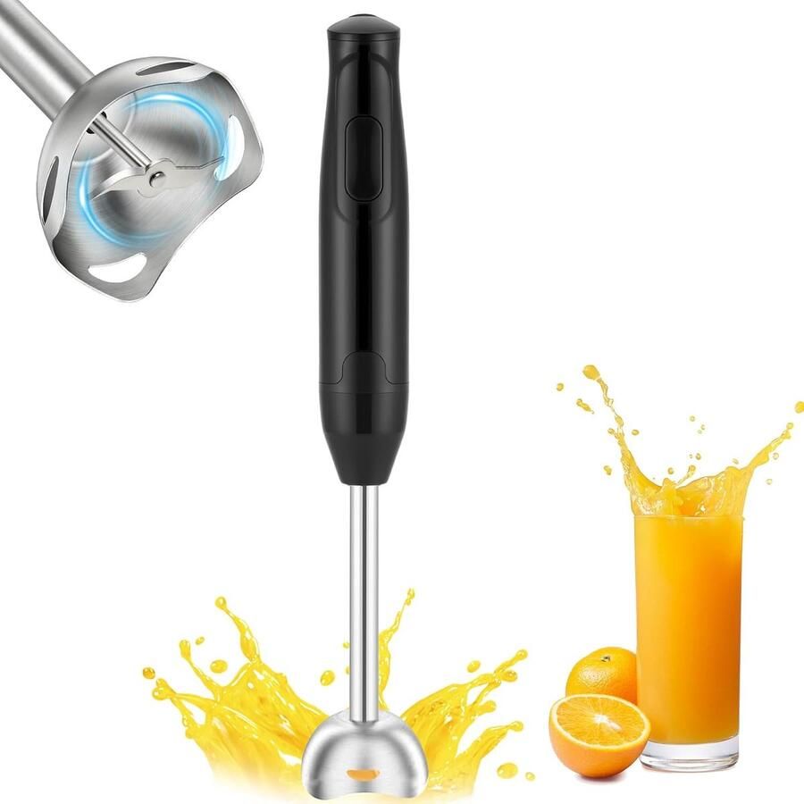 Thijox Staafmixer 400W Elektrische Handmixer Roestvrijstaal Afneembare Mixerkop met Spatbescherming voor Soep Saus Puree Babyvoeding en Keuken