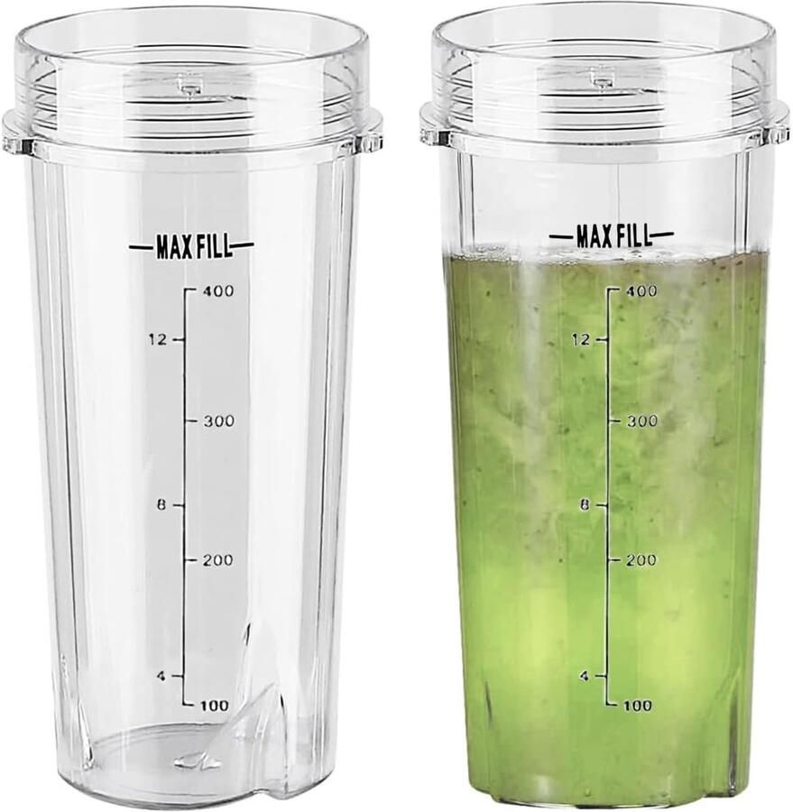 SnelShoppen 470ml Vervangende Cups voor Blender 2-Pack BPA Vrij en Vaatwasserbestendig Ideaal voor Smoothies en Gezonde Dranken Eco-vriendelij