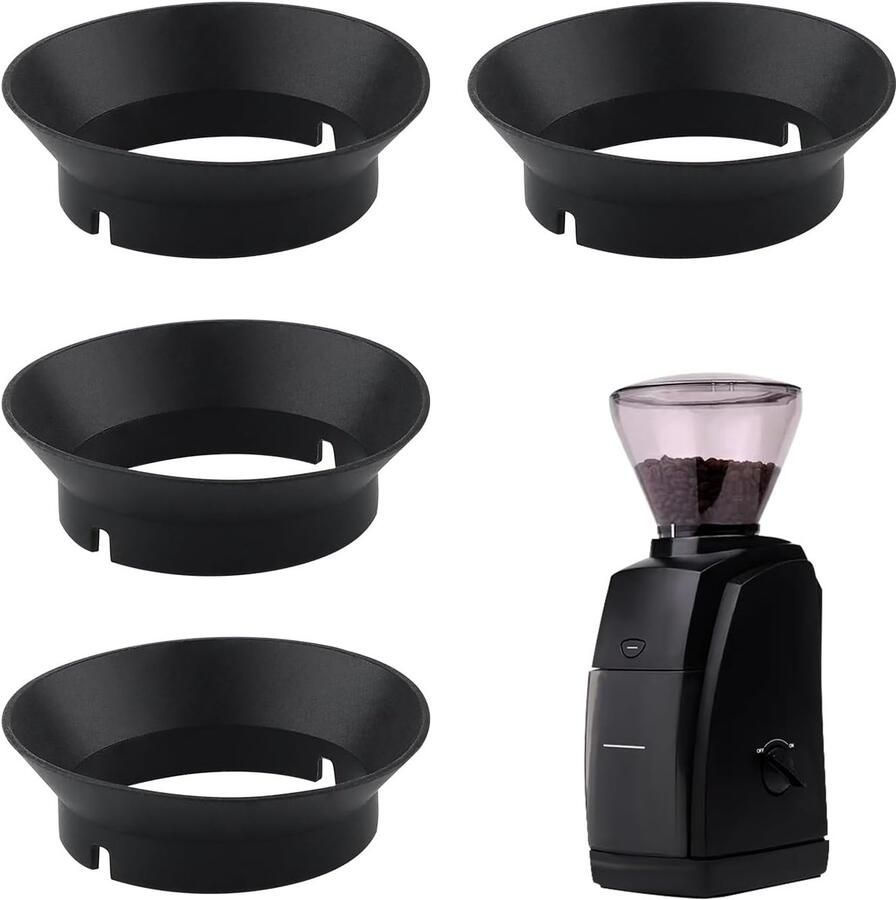 SnelShoppen 4Pcs Vervangingsgasket voor Koffiemolen Silicone Sealing Ringen voor Baratza Encore en Virtuoso Duurzame Zwarte Gasket Ringen voor Ele