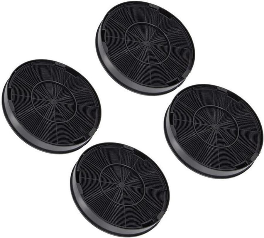 SnelShoppen 4x Actiefkoolfilter Set voor Afzuigkappen Diameter 194mm Hoogwaardige Koolstoffilters voor Keuken Neutraal Kookgeuren Geschikt v