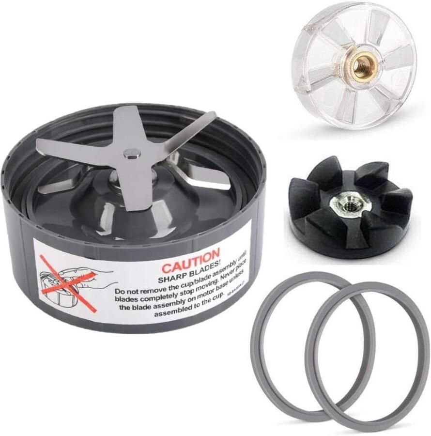 SnelShoppen 5-delige Vervangende Mes Set voor Mixers Premium Lekvrije Extractor Mes met Manure Gear Top Basis Sprocket en Siliconen Seal voor 600W