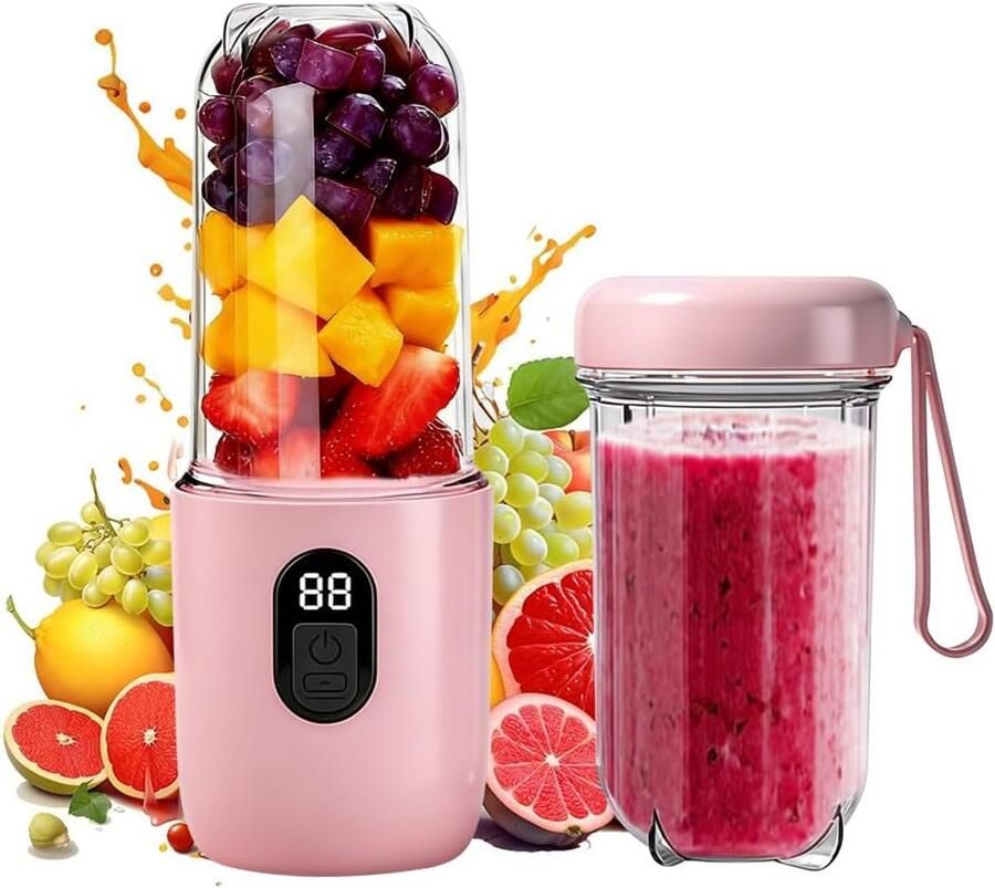 500 ml Draagbare Mixer Mini-Mixmachine Met Led-Display Krachtige Snoerloze Miniblender Sapbeker Voor De Bereiding Van Melkschoppen Vruchtensap Smoothies