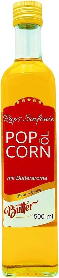 SnelShoppen 500 ml Popcornolie met Natuurlijke Botersmaak Ideaal voor Feest Bioscoop en Thuis Praktische Schenktuit Perfecte Popcorn Mais