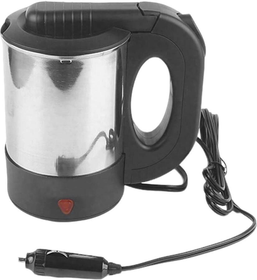SnelShoppen 500 ml Vrachtwagen Waterkoker Roestvrij Staal 24V Reiswaterkoker voor Auto Camping en Reizen Snel Opwarmen met Sigarettenaansteker
