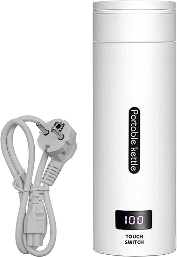 SnelShoppen 500ml Reisketel Kleine Elektrische Waterkoker met LED Temperatuurweergave en Automatische Uitschakeling voor Reizen Wit