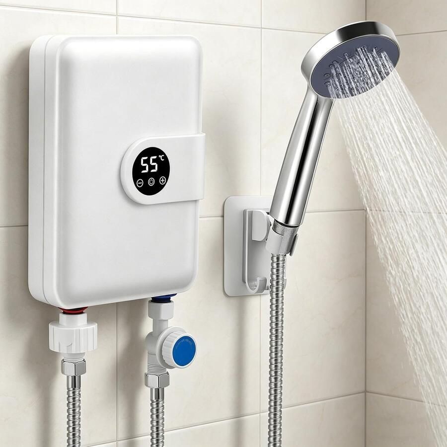 SnelShoppen 5500 W Mini Water Heater Elektrische Waterkoker met LCD Temperatuurweergave Ideaal voor Douche Badkamer en Keuken Direct Warm Wat